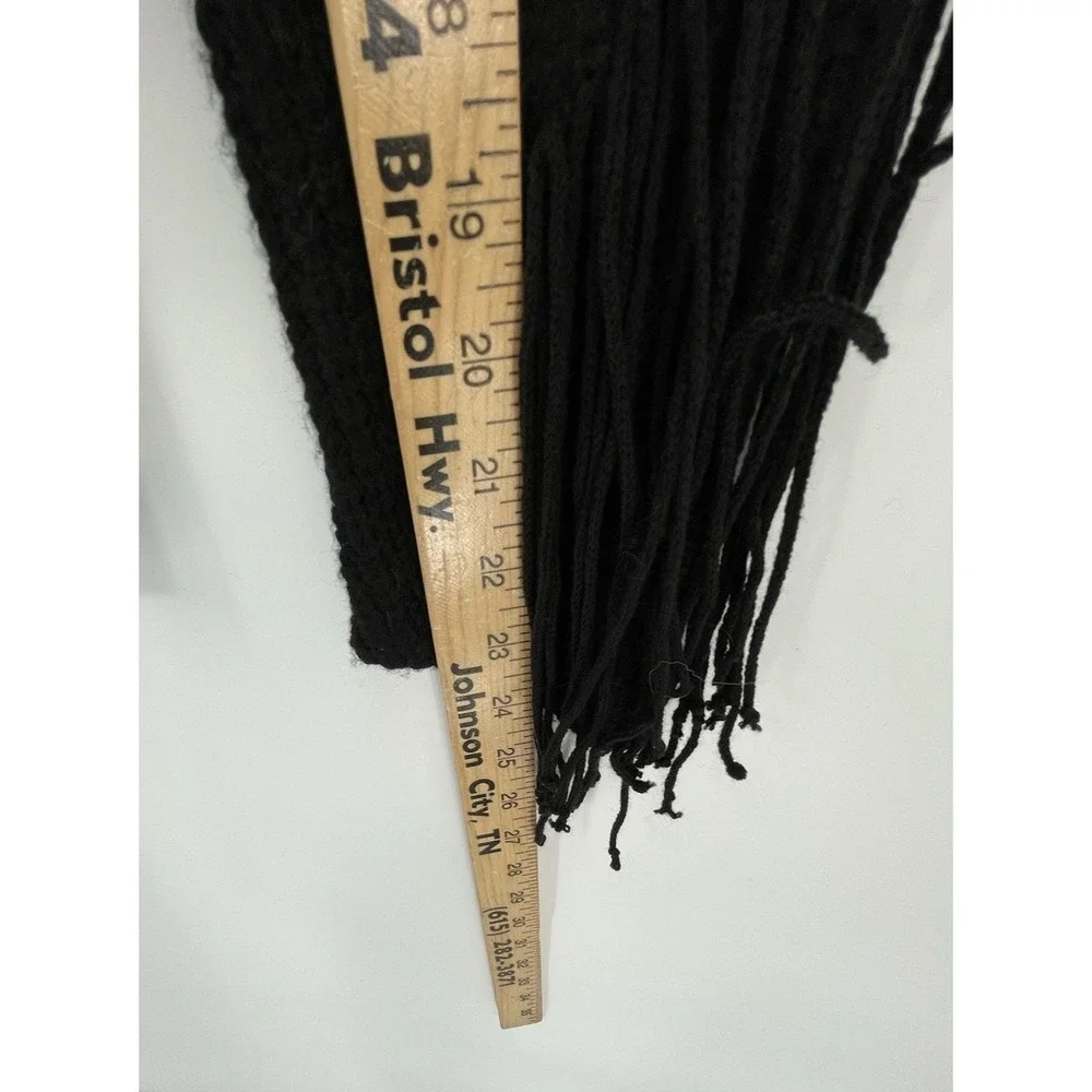 NWT G by Giuliana‎ Black Label Womens XXS Sweater Cable Knit Black Fringe Sleeve